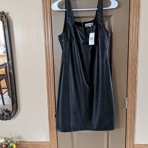 Almost Famous Women's Large faux leather Mini dress black NWT